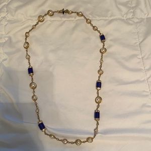 Jcrew blue/gold and pearl necklace.